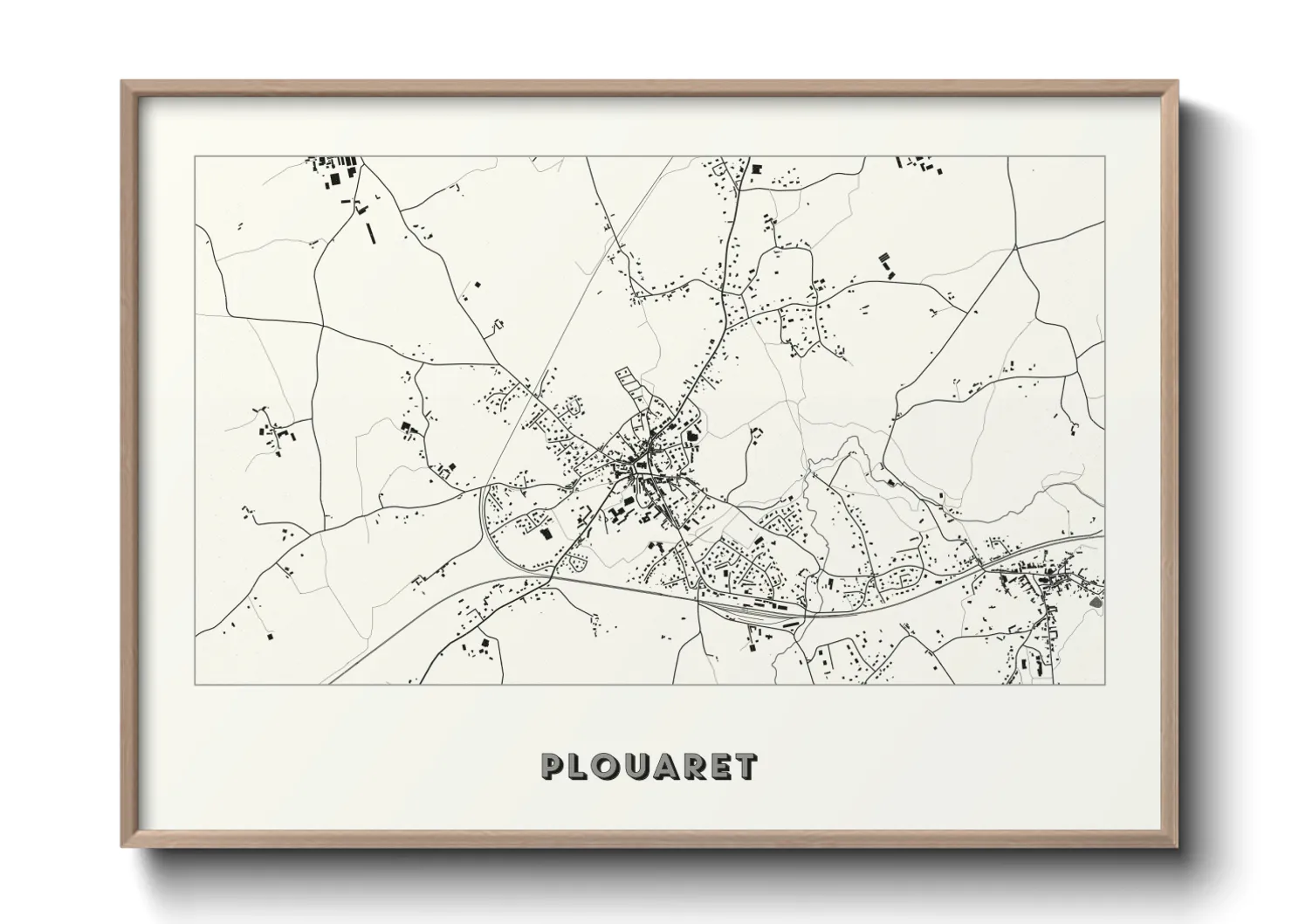 Une affiche de carte sur Plouaret