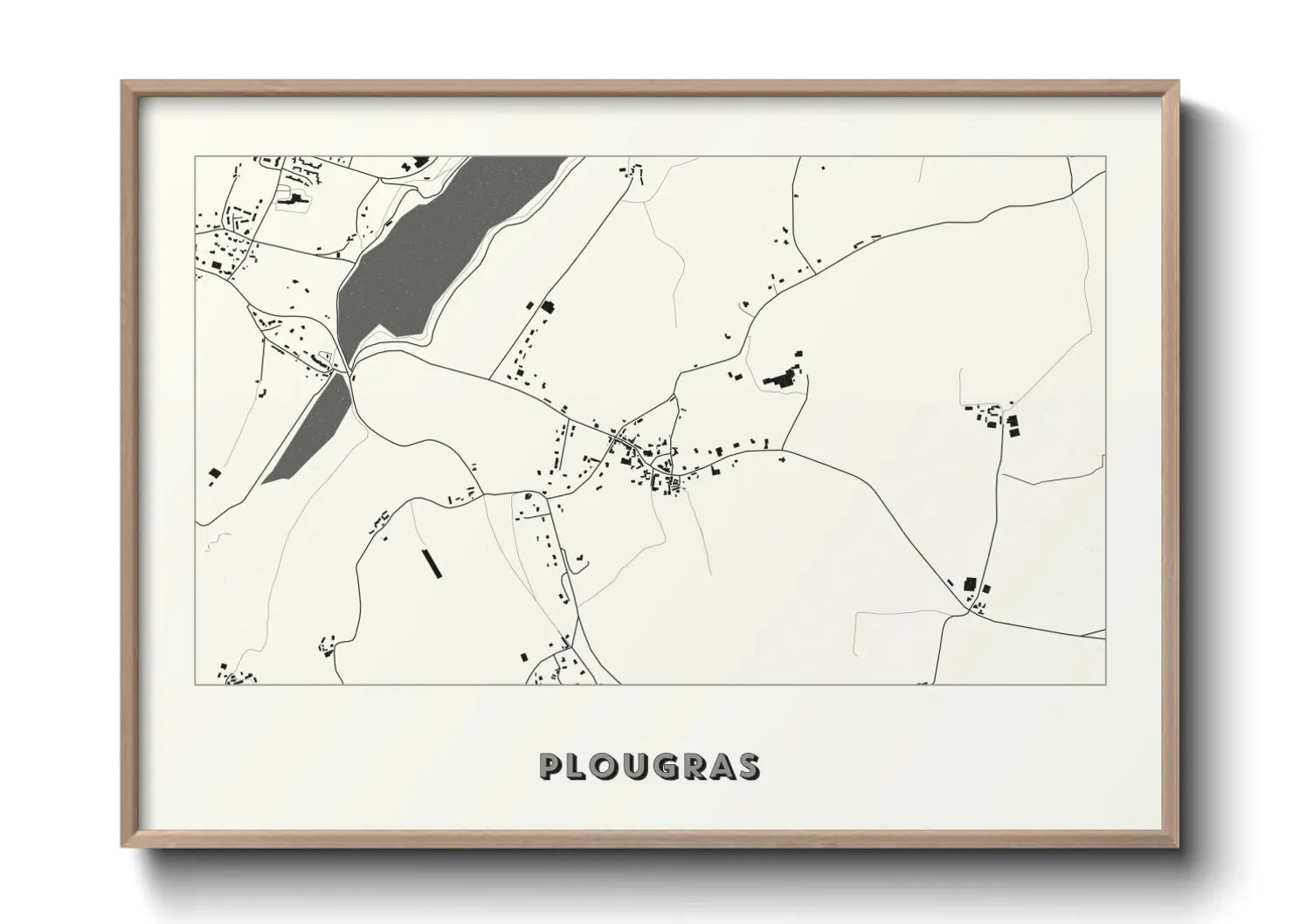 Une affiche de carte sur Plougras