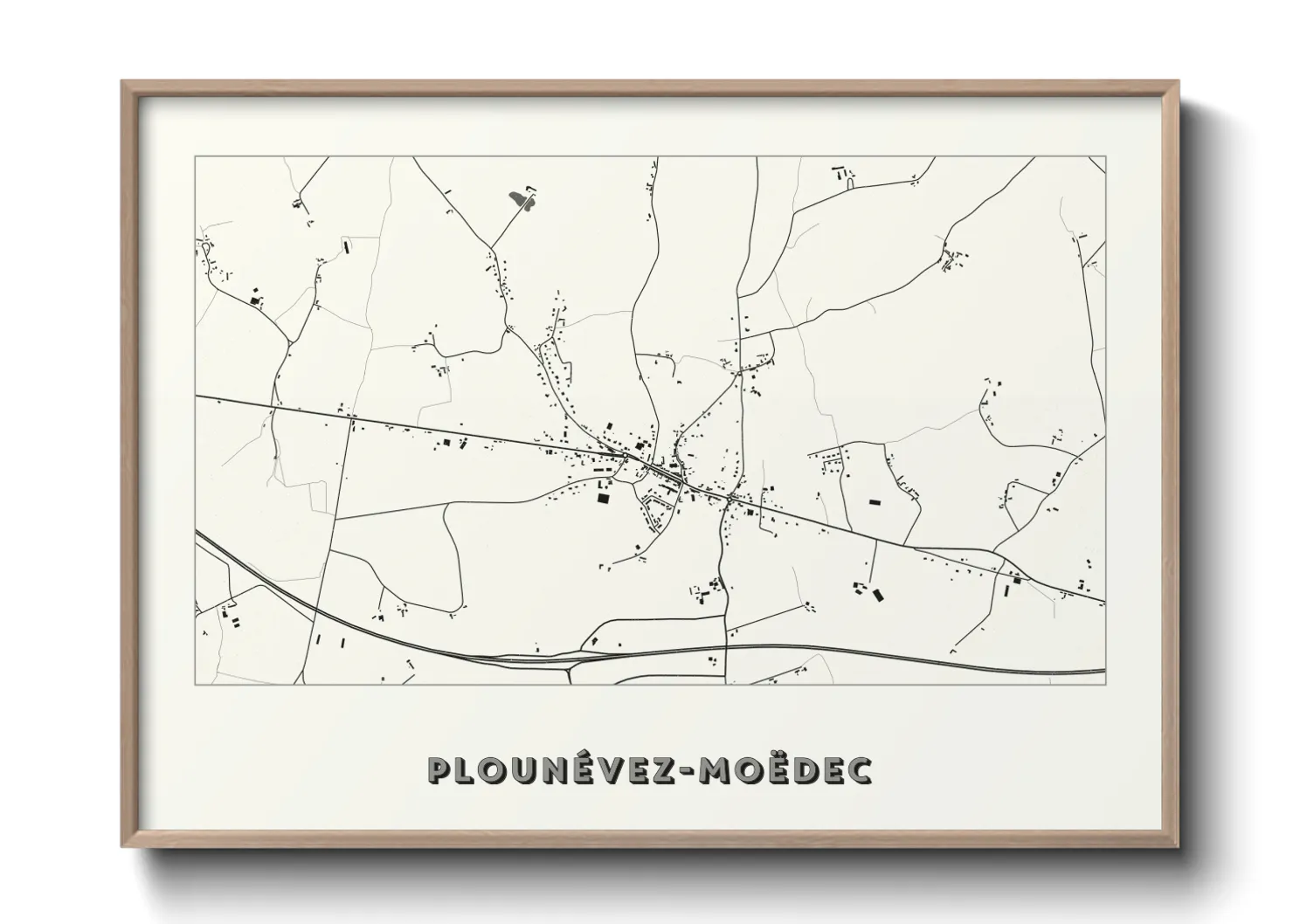 Une affiche de carte sur Plounévez-Moëdec