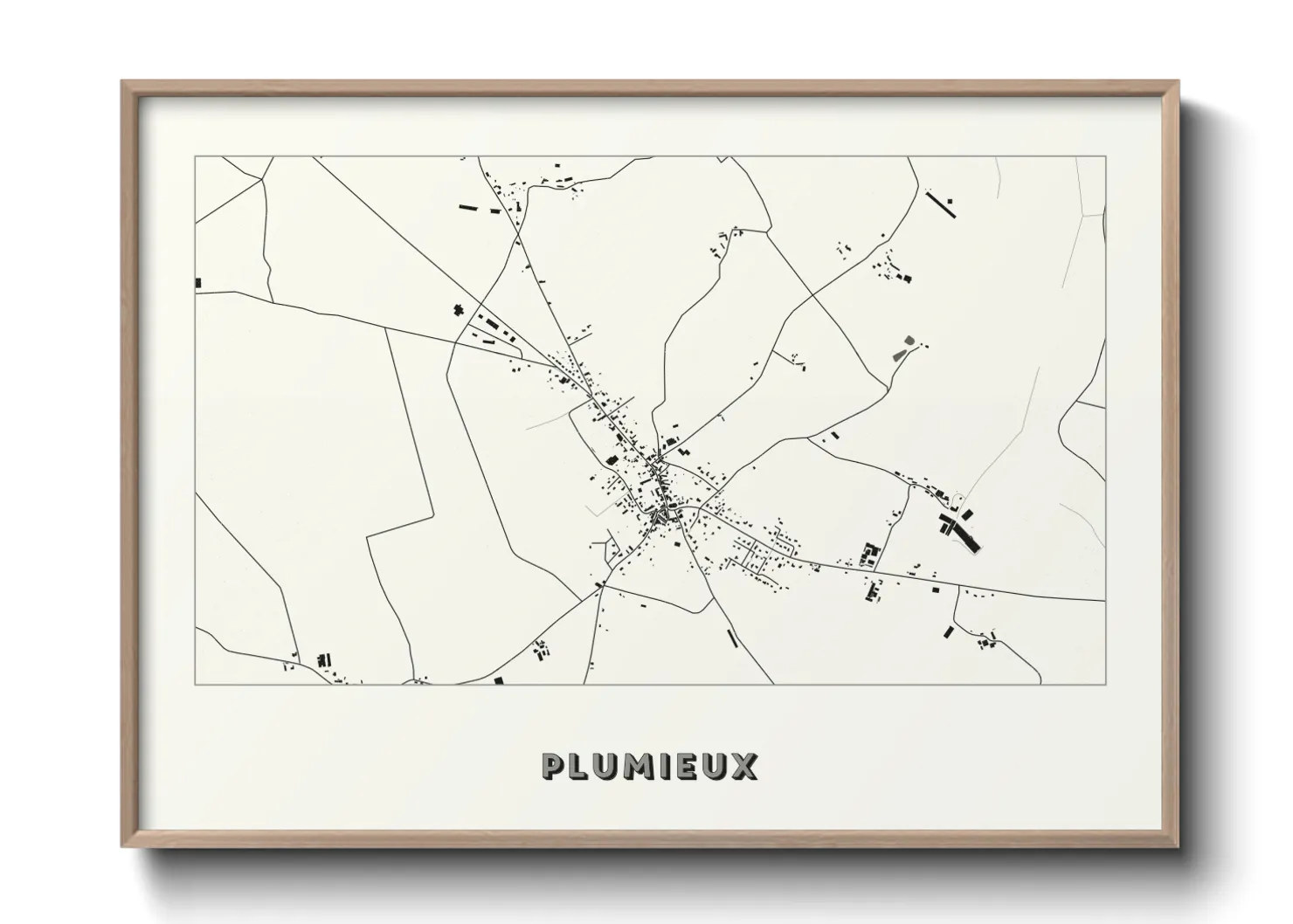 Une affiche de carte sur Plumieux