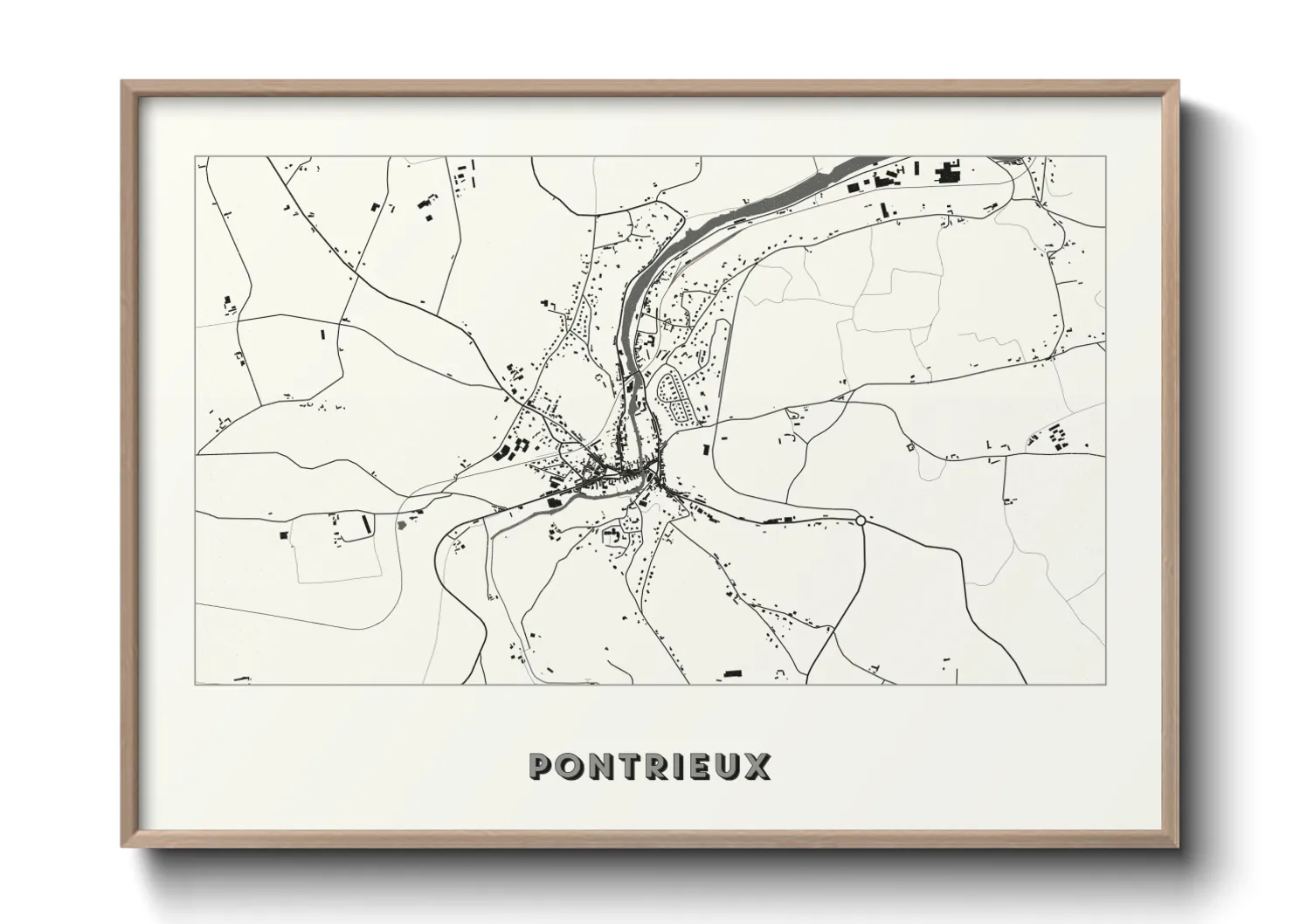 Une affiche de carte sur Pontrieux