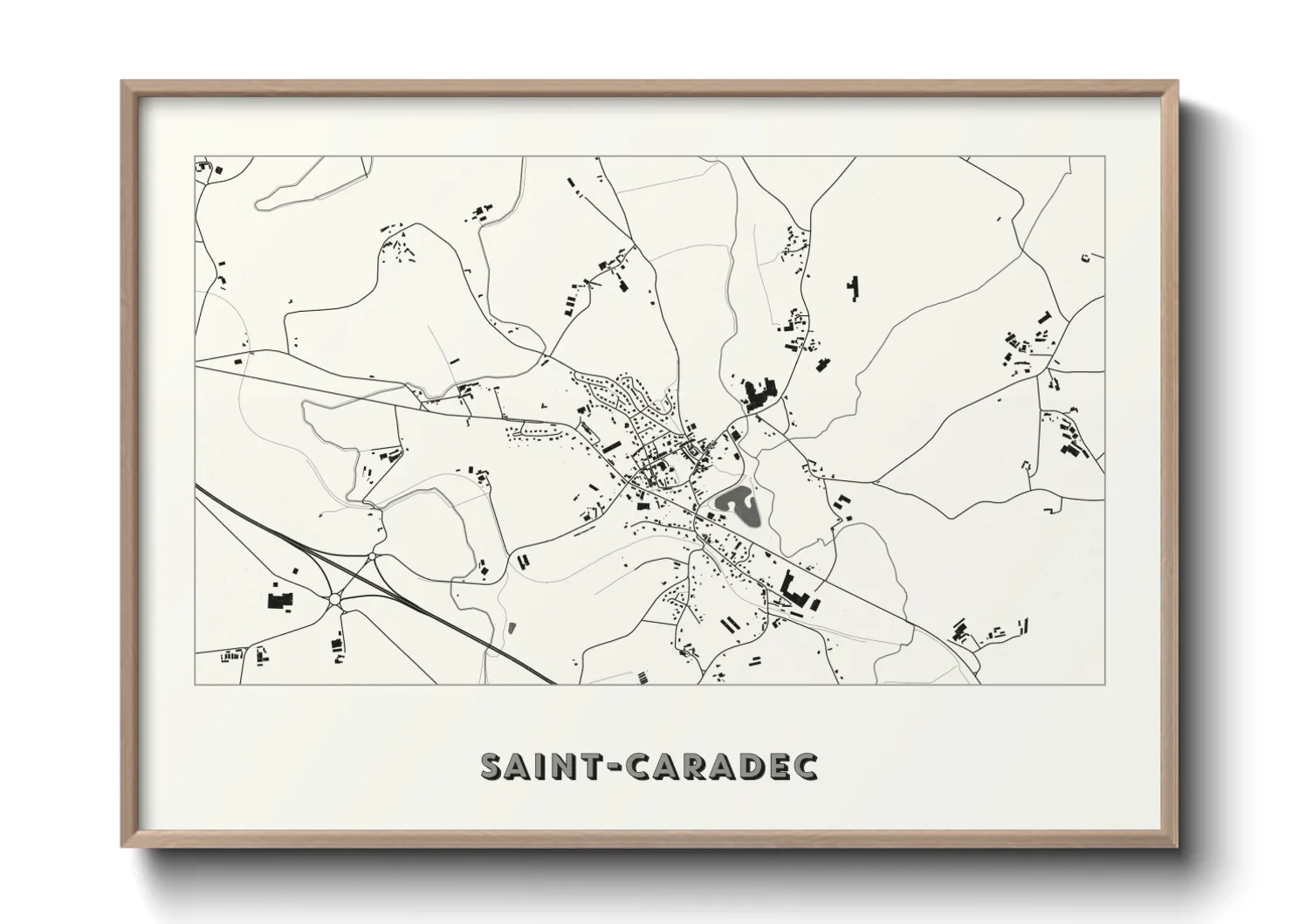 Une affiche de carte sur Saint-Caradec