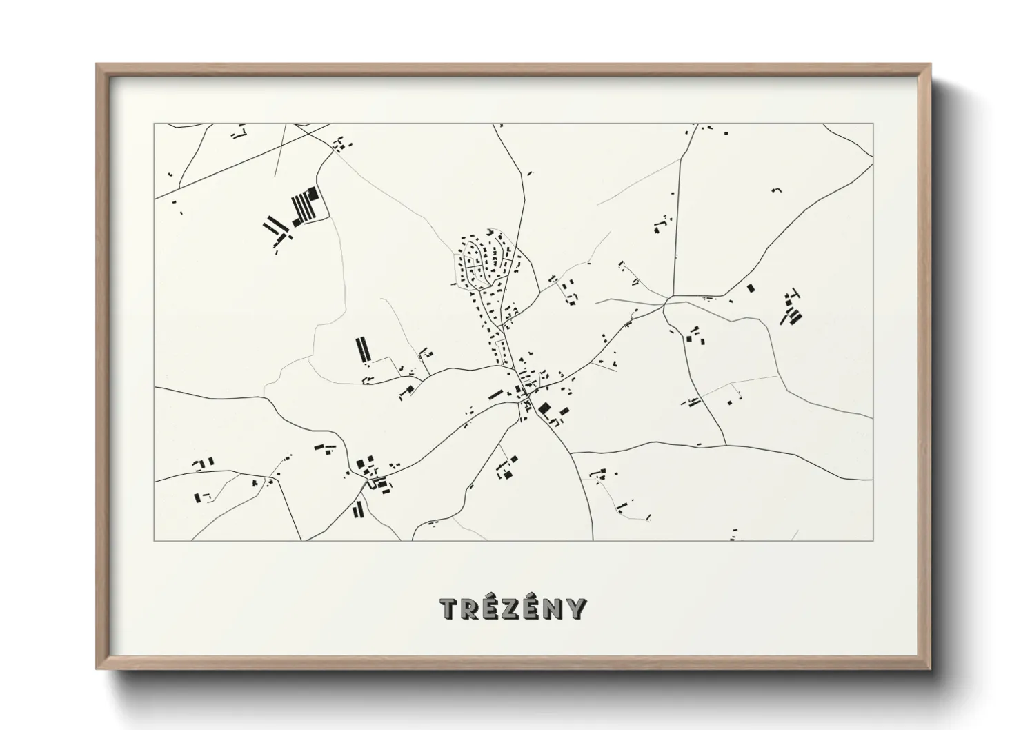 Une affiche de carte sur Trézény