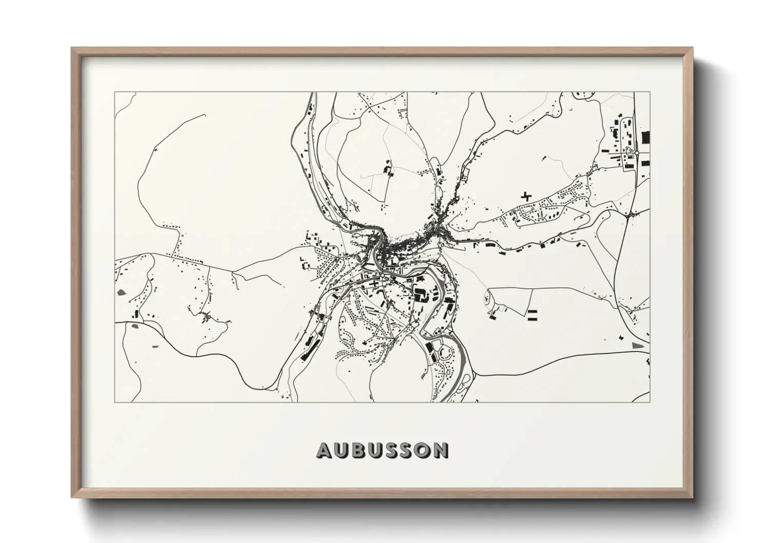 Une affiche de carte sur Aubusson