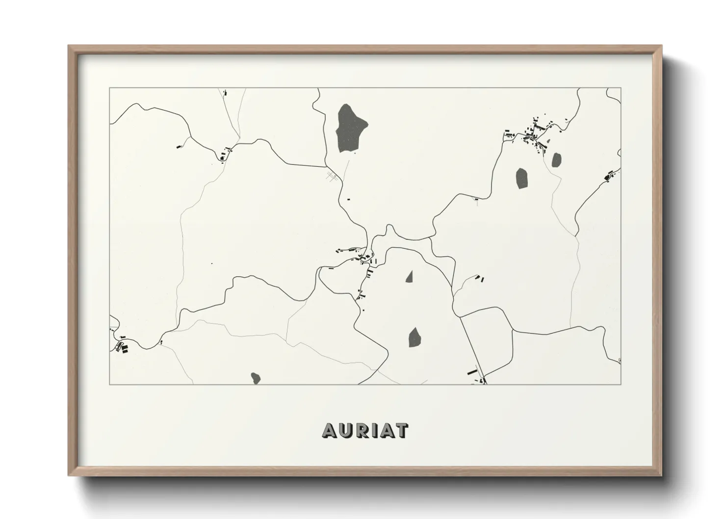 Une affiche de carte sur Auriat