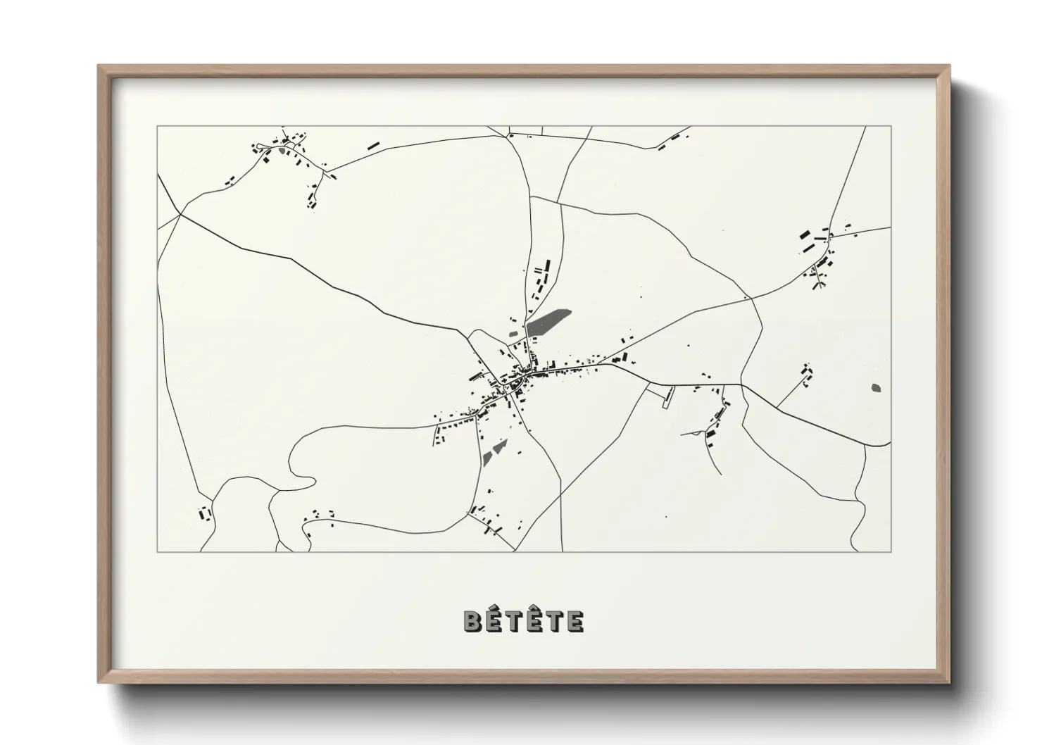 Une affiche de carte sur Bétête