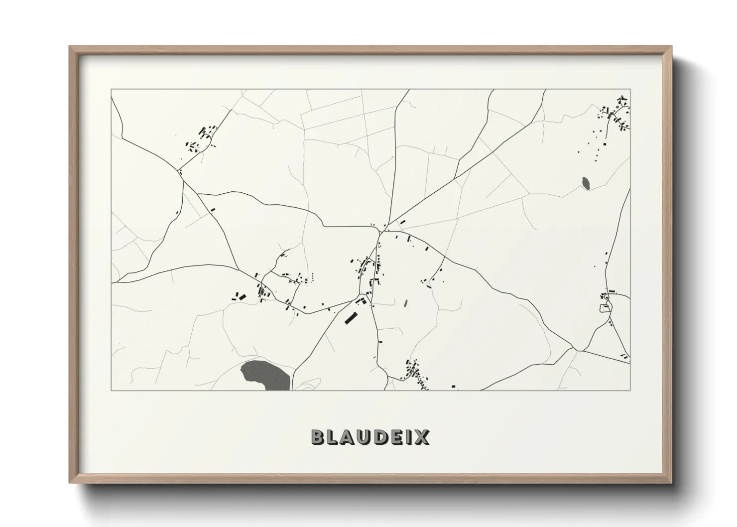 Une affiche de carte sur Blaudeix