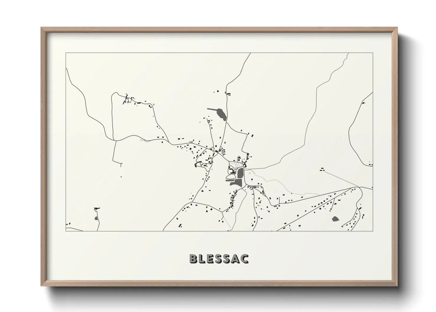 Une affiche de carte sur Blessac