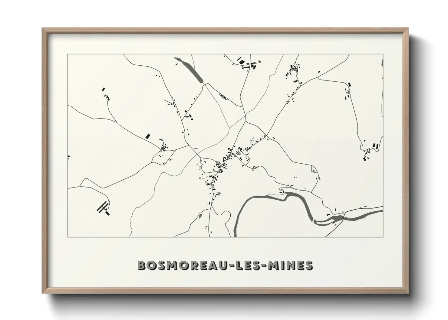 Une affiche de carte sur Bosmoreau-les-Mines