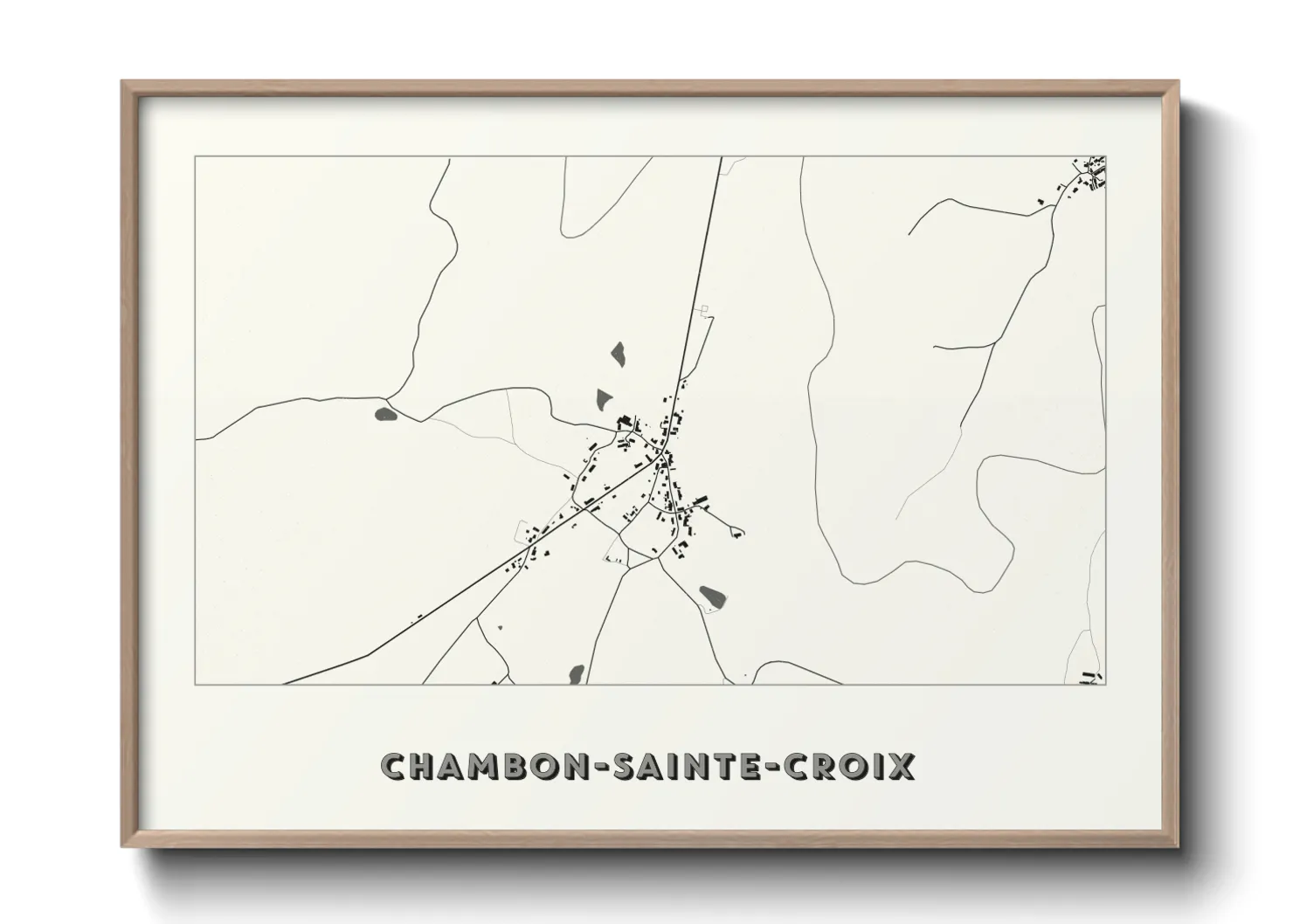 Une affiche de carte sur Chambon-Sainte-Croix