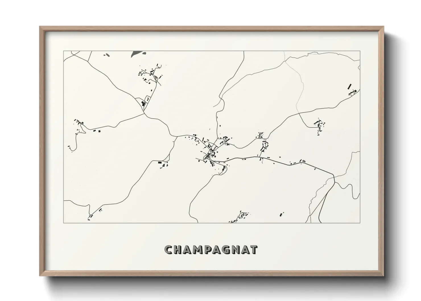 Une affiche de carte sur Champagnat