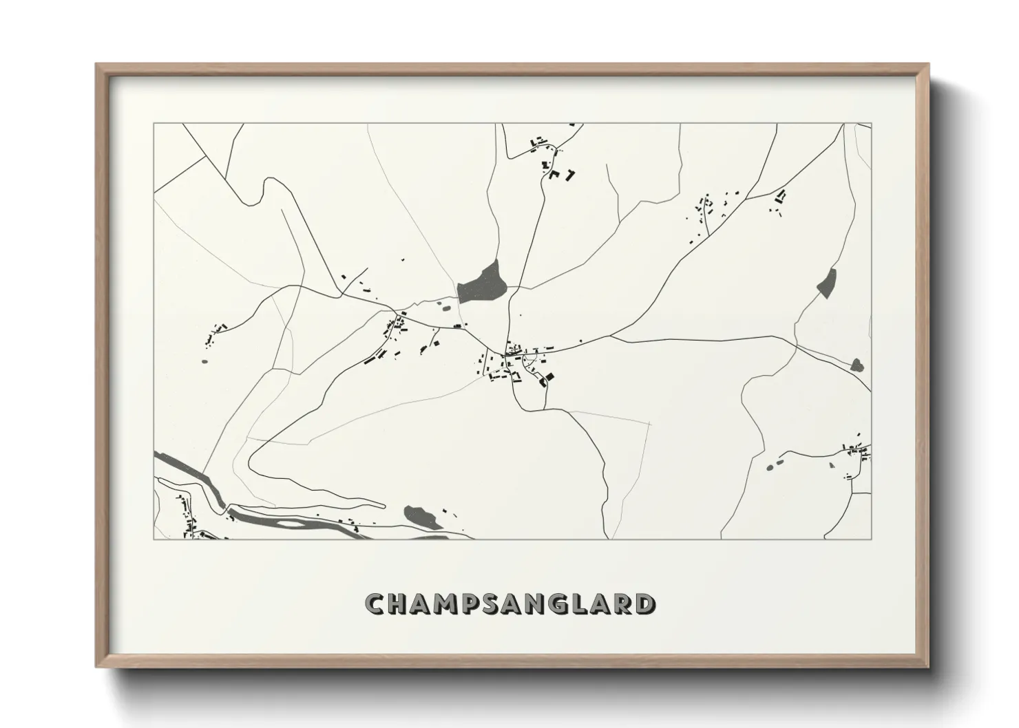 Une affiche de carte sur Champsanglard