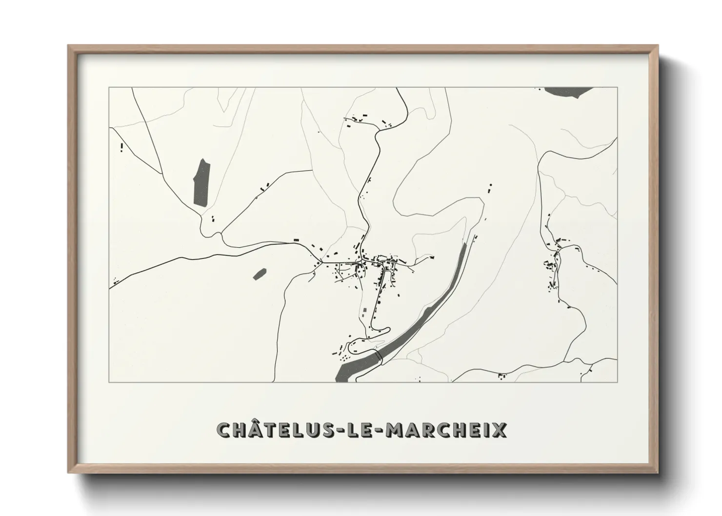 Une affiche de carte sur Châtelus-le-Marcheix