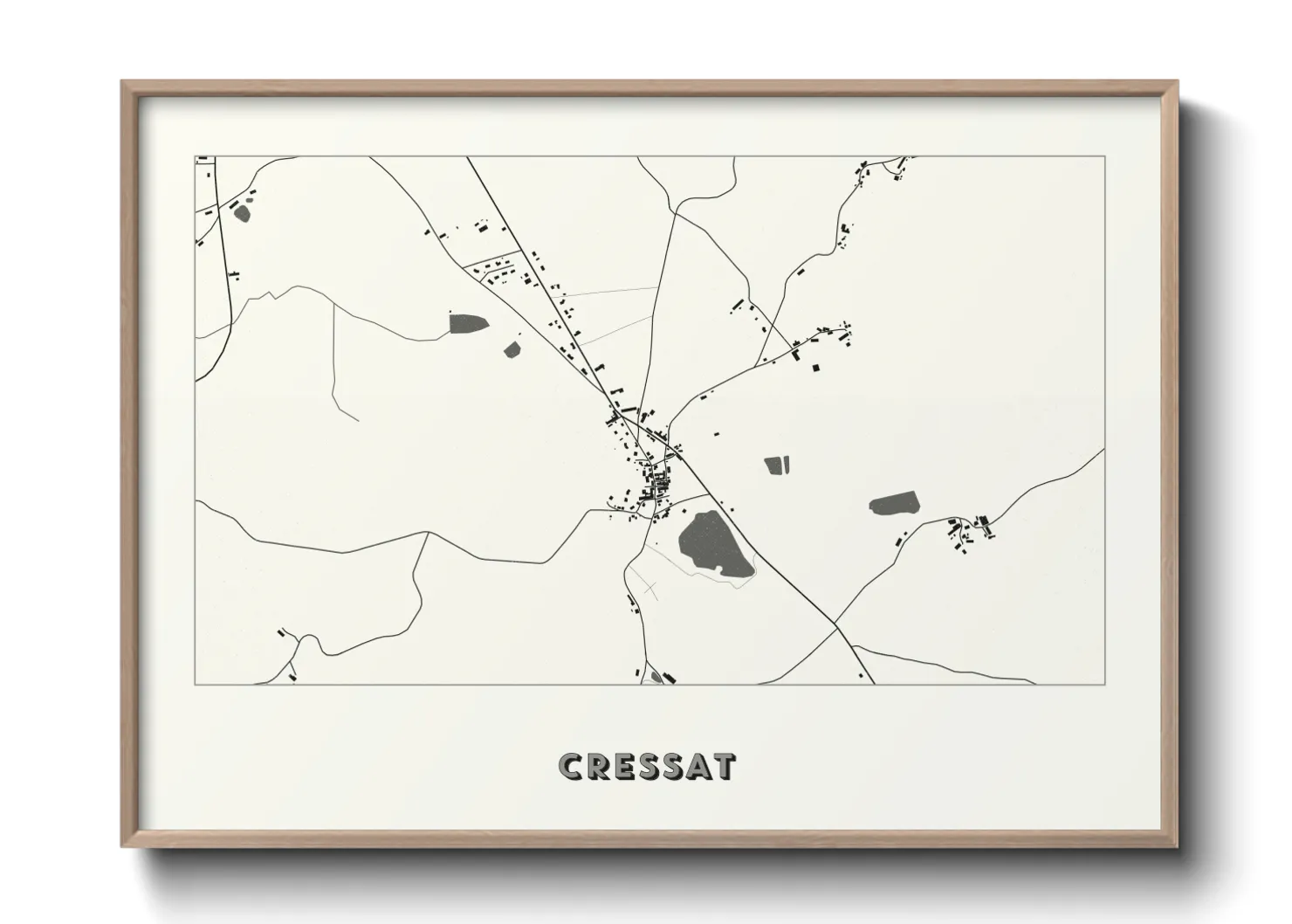 Une affiche de carte sur Cressat