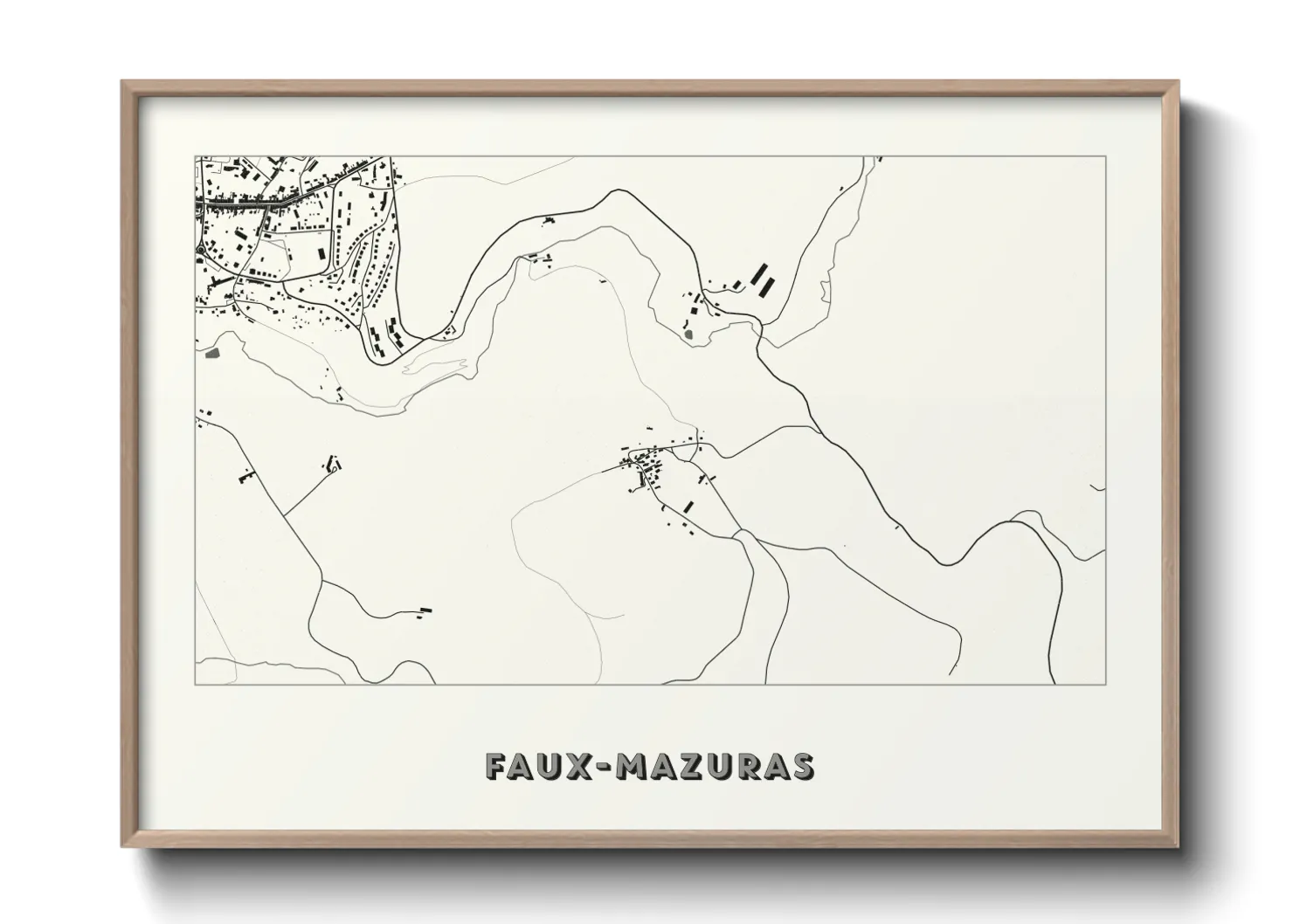 Une affiche de carte sur Faux-Mazuras