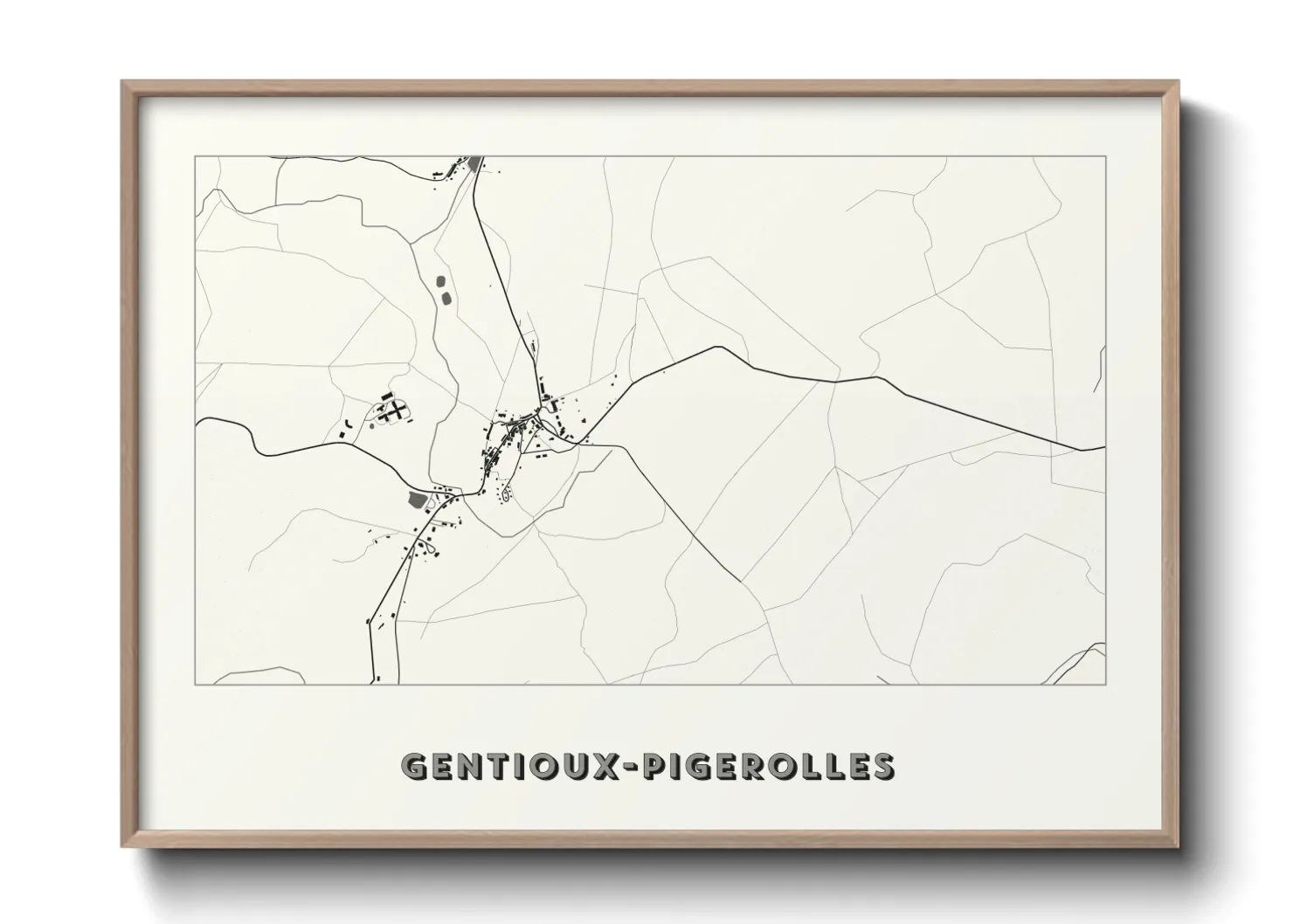 Une affiche de carte sur Gentioux-Pigerolles