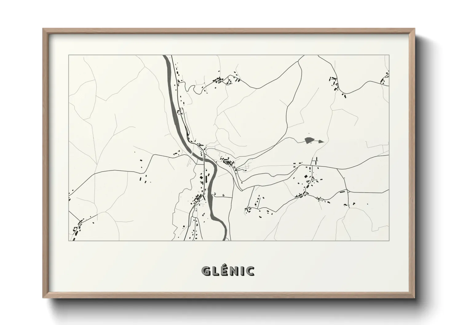 Une affiche de carte sur Glénic