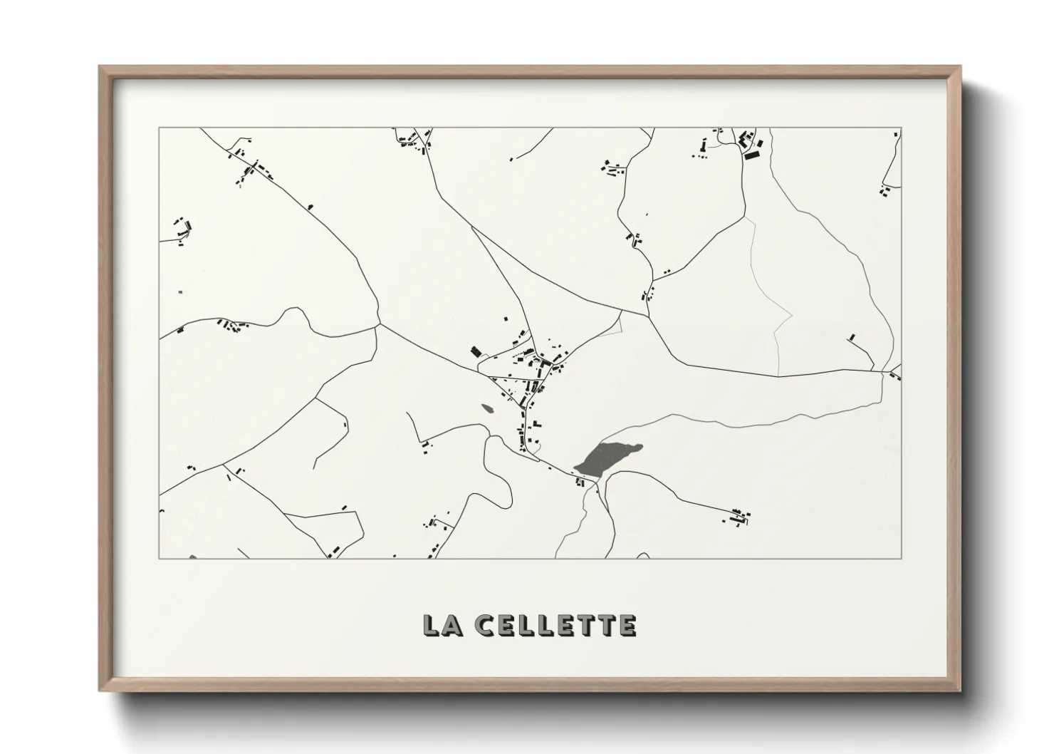 Une affiche de carte sur La Cellette