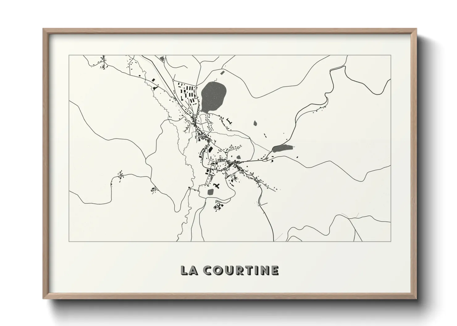 Une affiche de carte sur La Courtine