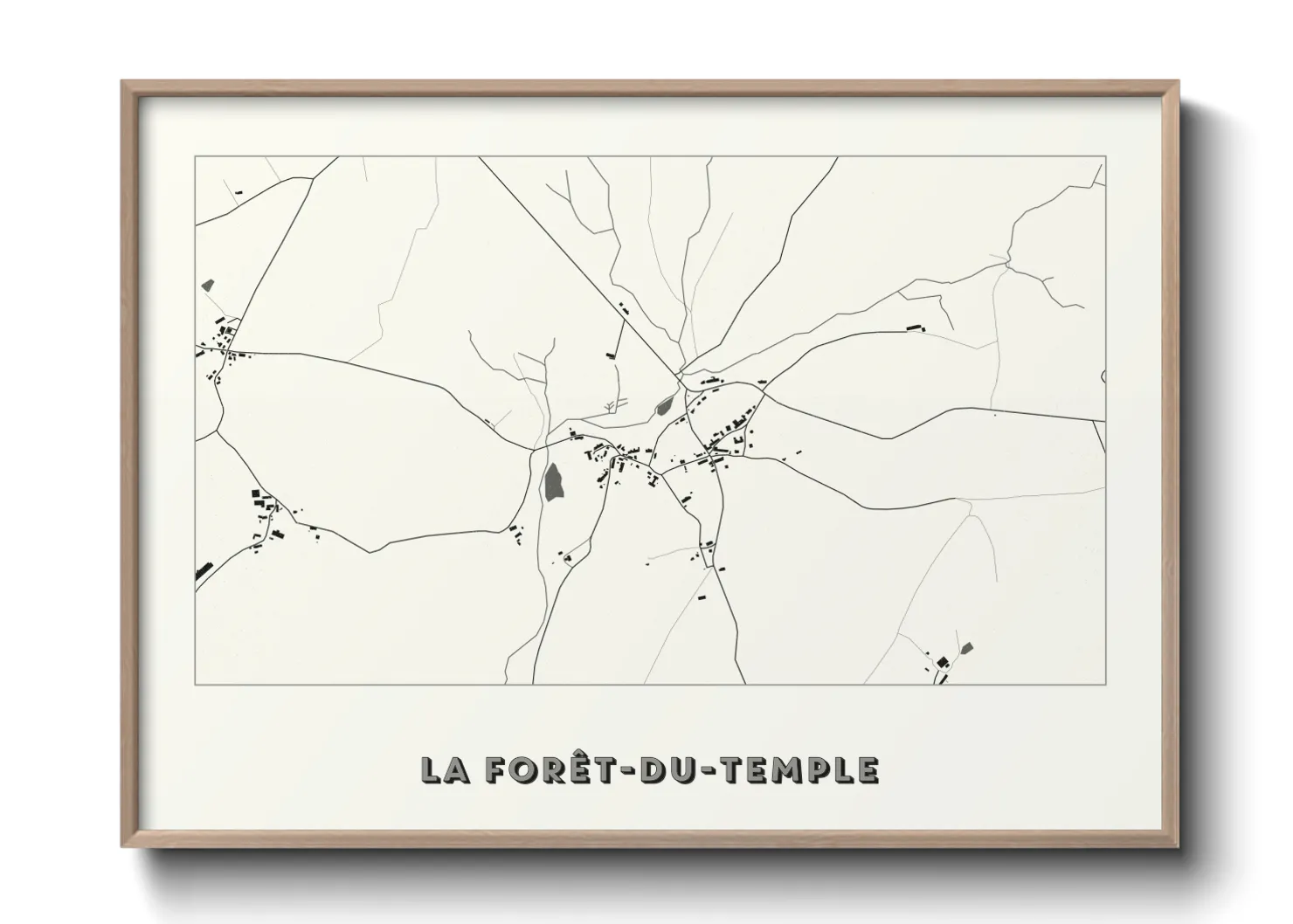 Une affiche de carte sur La Forêt-du-Temple
