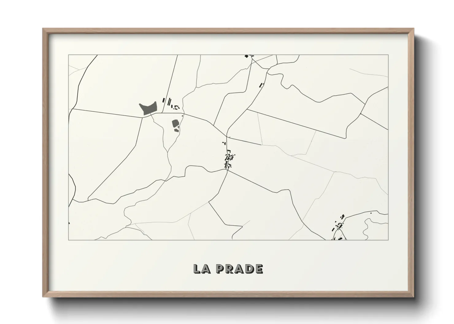 Une affiche de carte sur La Prade