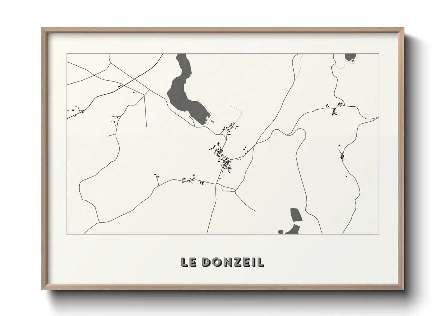 Une affiche de carte sur Le Donzeil
