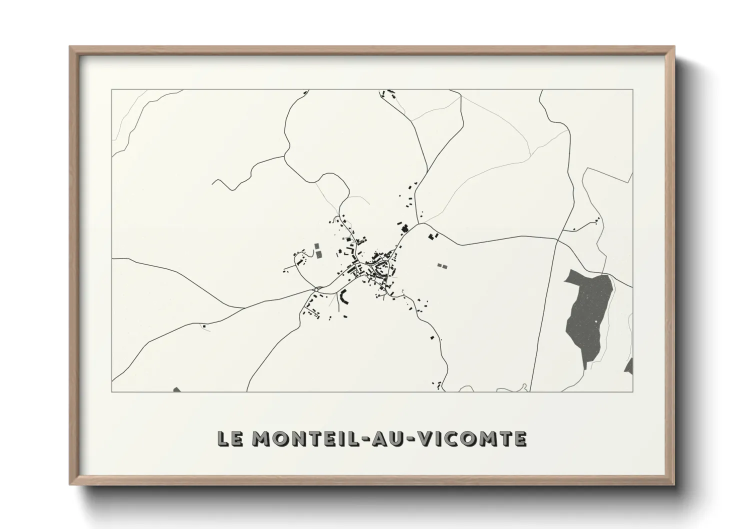 Une affiche de carte sur Le Monteil-au-Vicomte