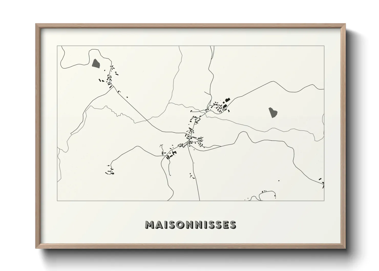 Une affiche de carte sur Maisonnisses