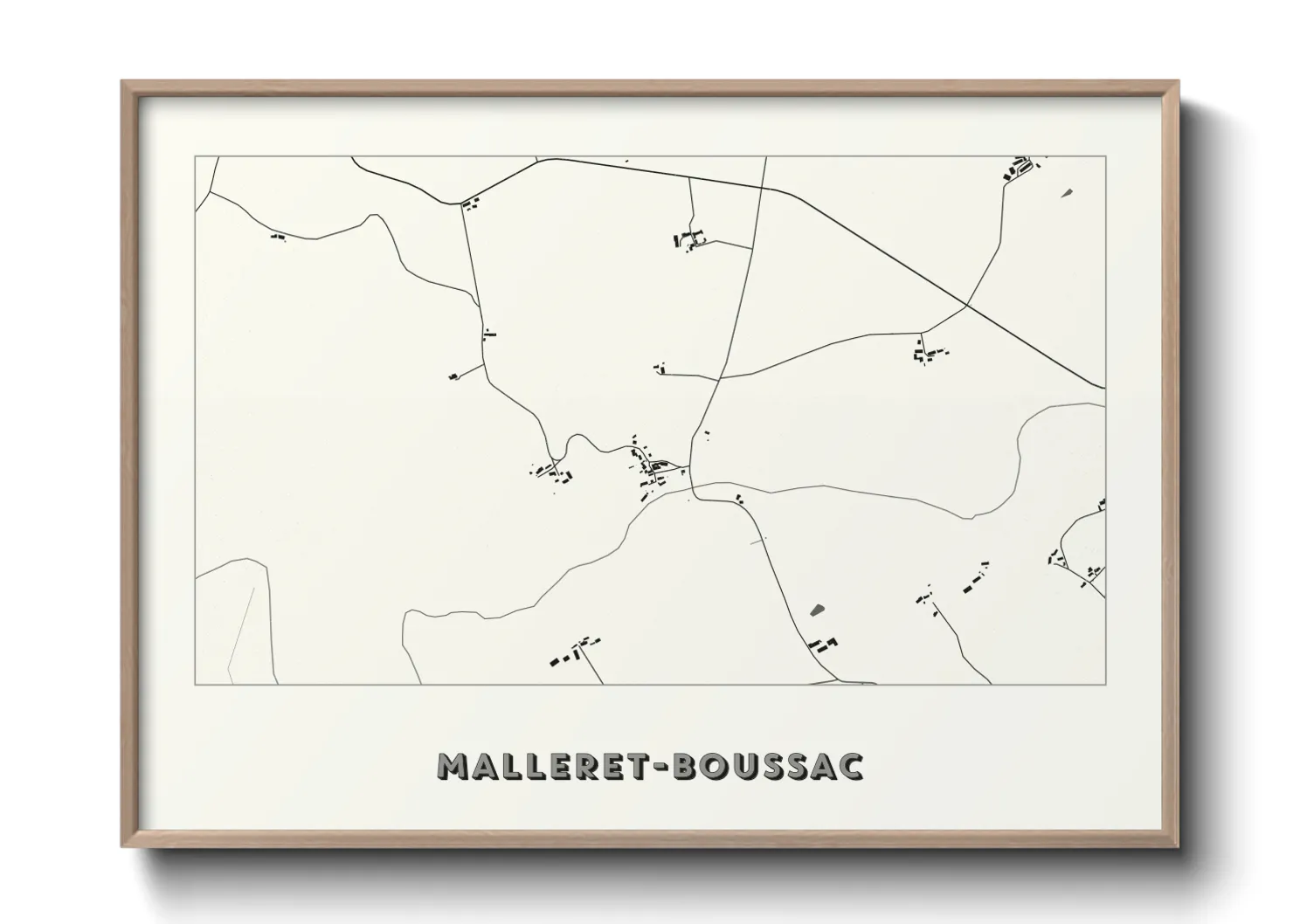Une affiche de carte sur Malleret-Boussac