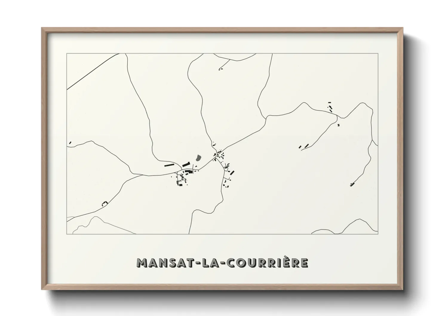 Une affiche de carte sur Mansat-la-Courrière