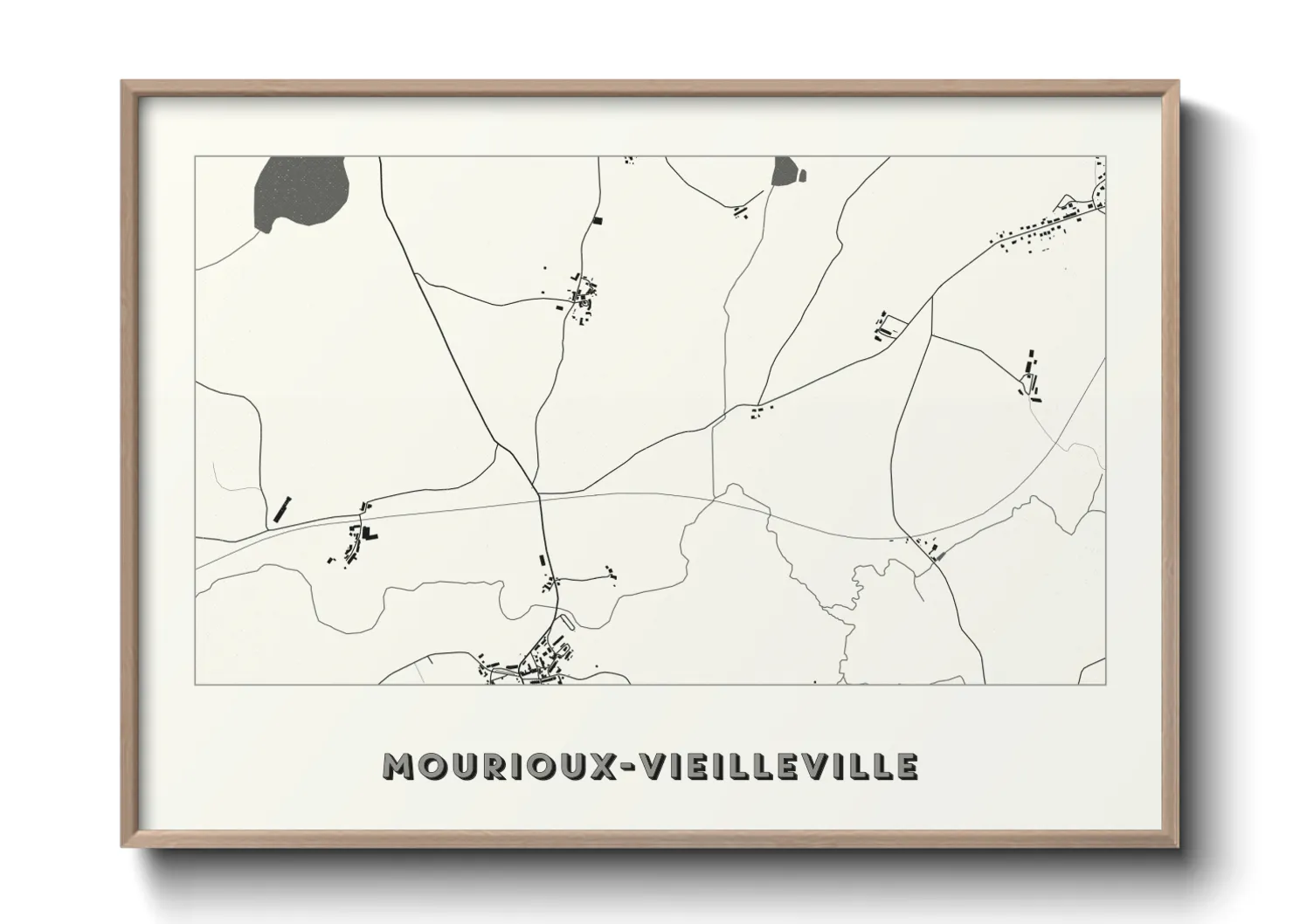 Une affiche de carte sur Mourioux-Vieilleville