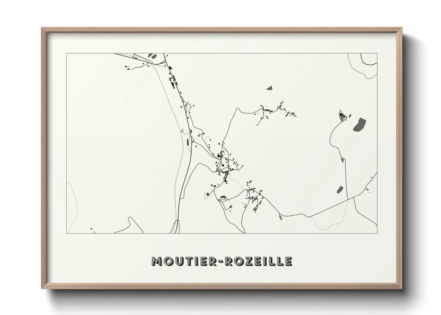 Une affiche de carte sur Moutier-Rozeille