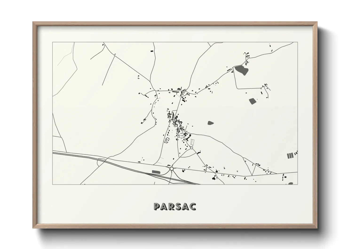 Une affiche de carte sur Parsac