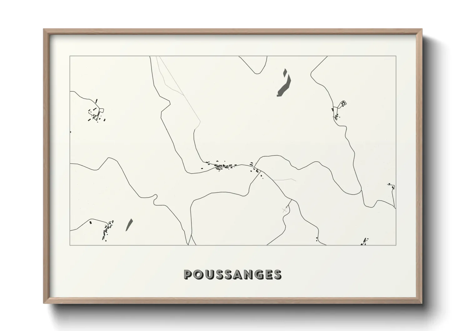 Une affiche de carte sur Poussanges