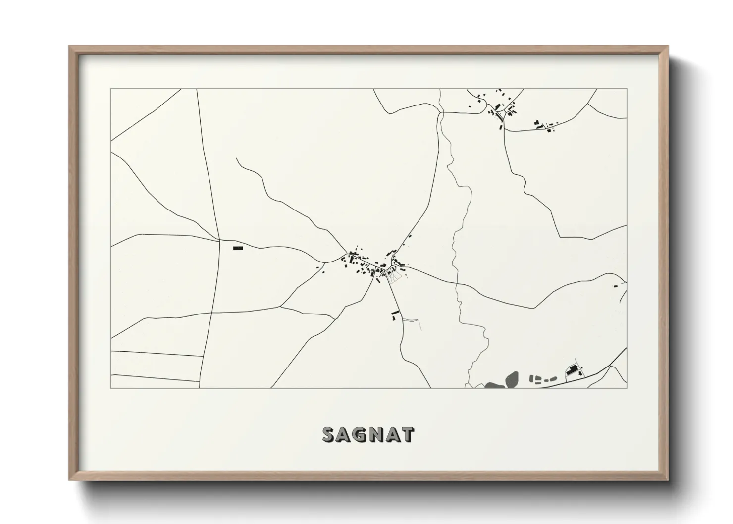 Une affiche de carte sur Sagnat