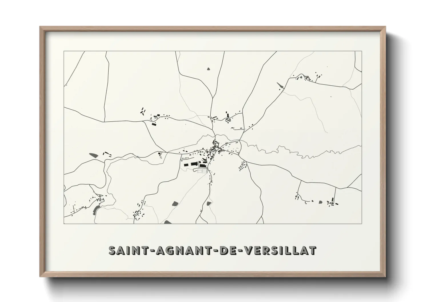 Une affiche de carte sur Saint-Agnant-de-Versillat