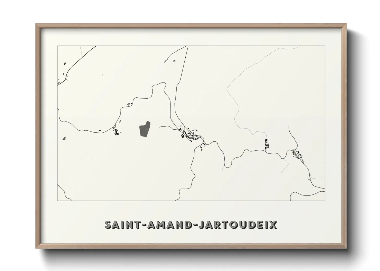 Une affiche de carte sur Saint-Amand-Jartoudeix