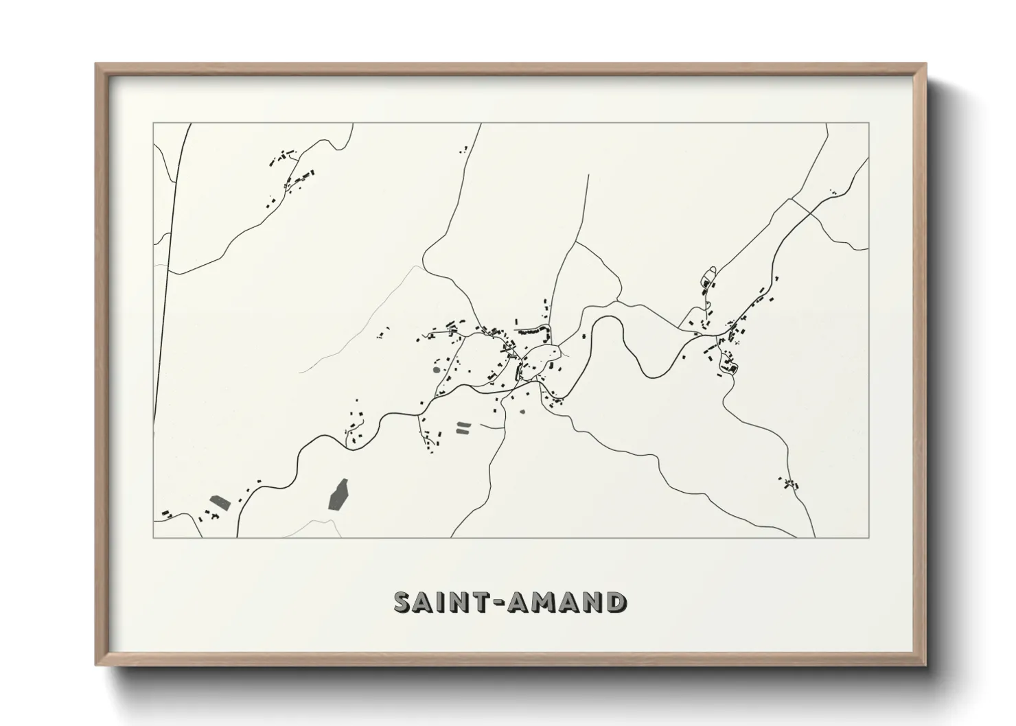 Une affiche de carte sur Saint-Amand