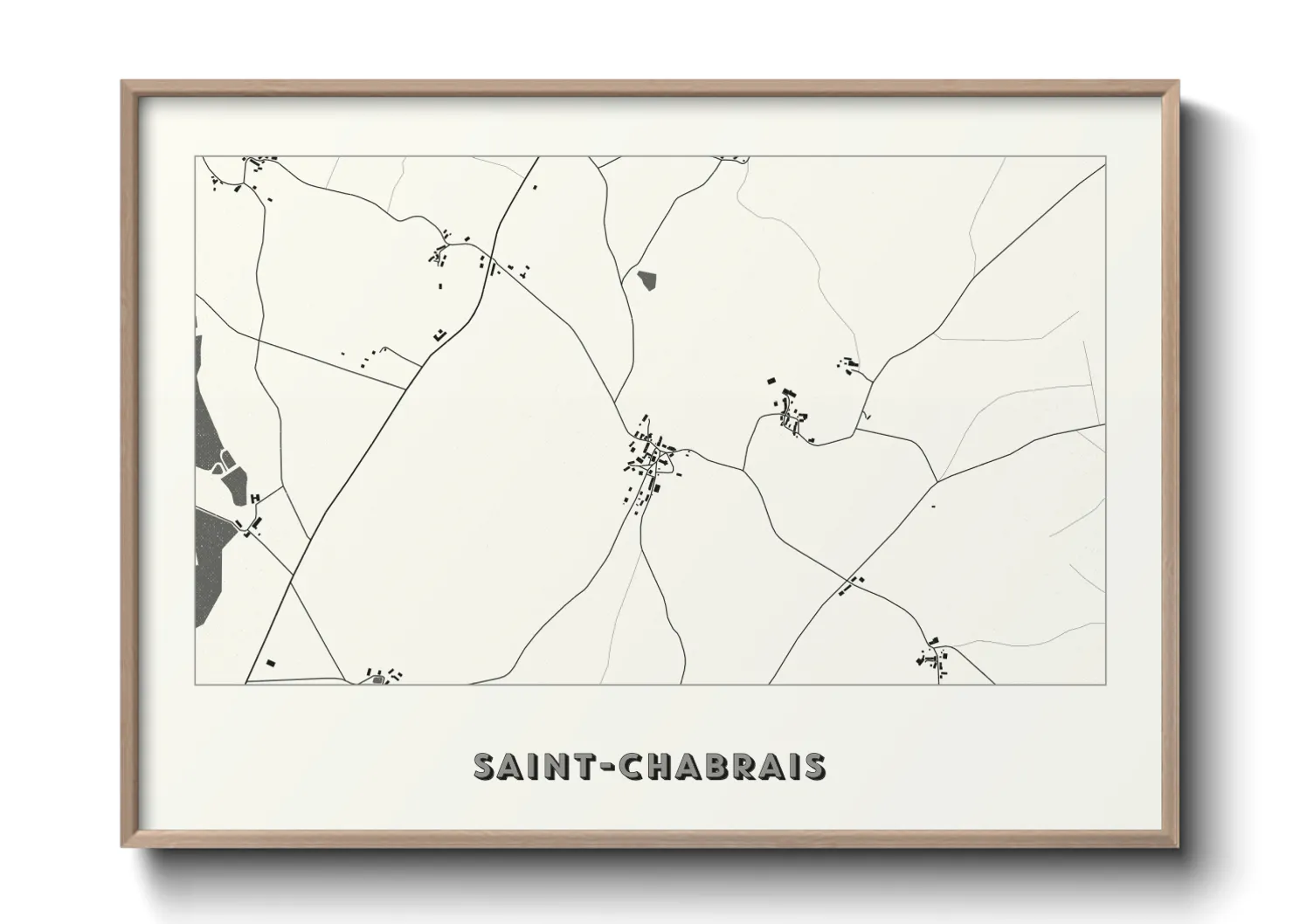 Une affiche de carte sur Saint-Chabrais