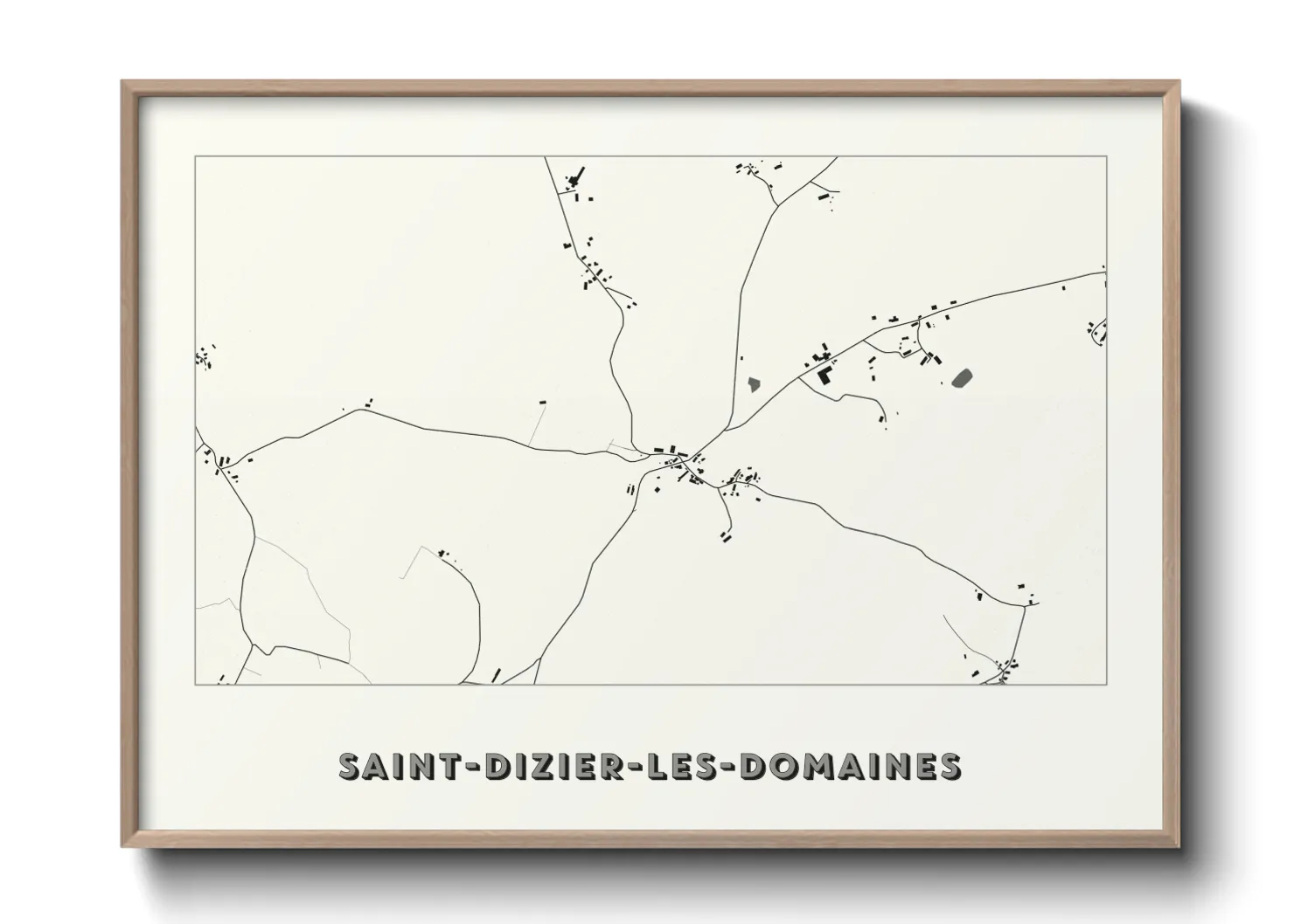 Une affiche de carte sur Saint-Dizier-les-Domaines