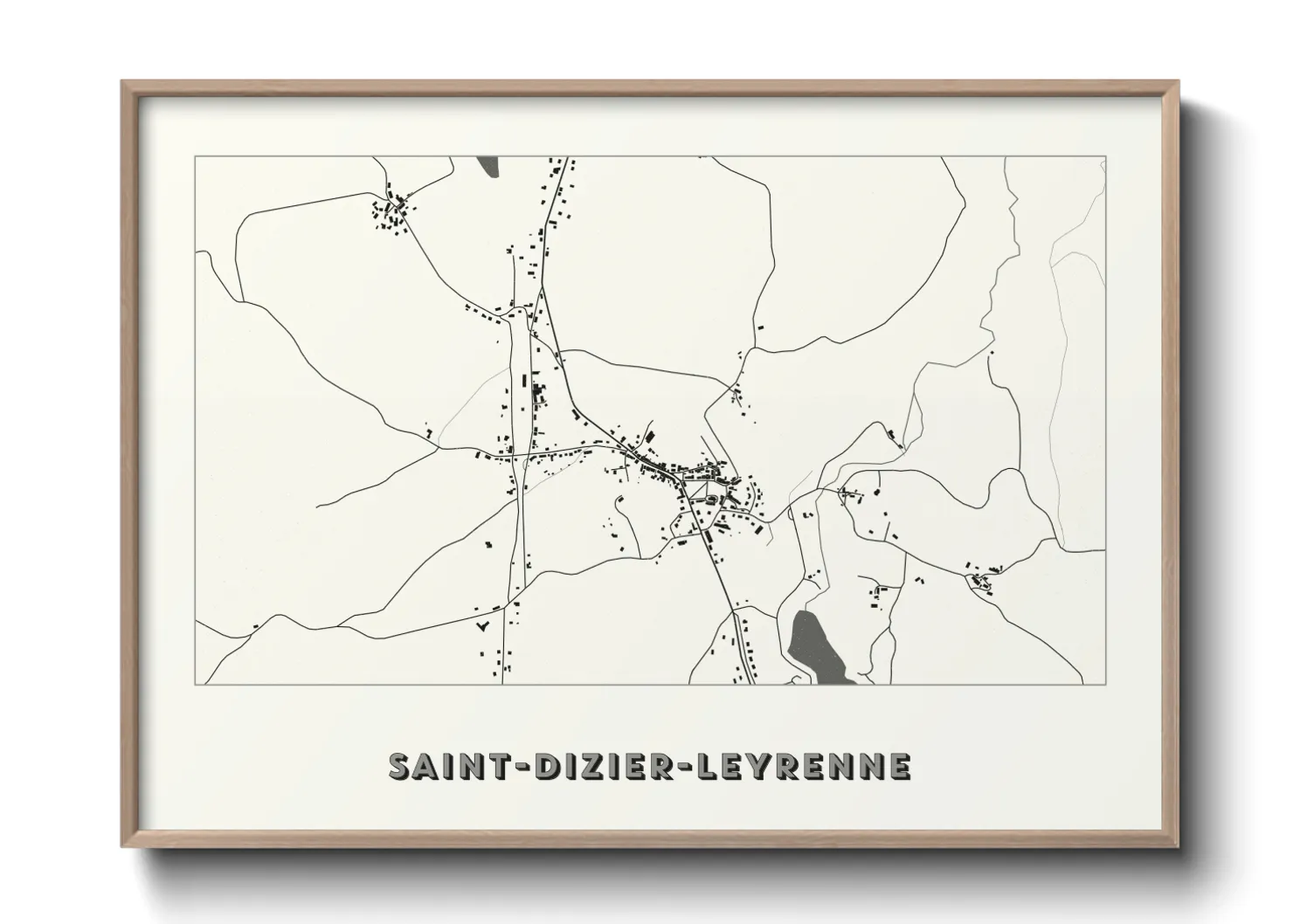 Une affiche de carte sur Saint-Dizier-Leyrenne