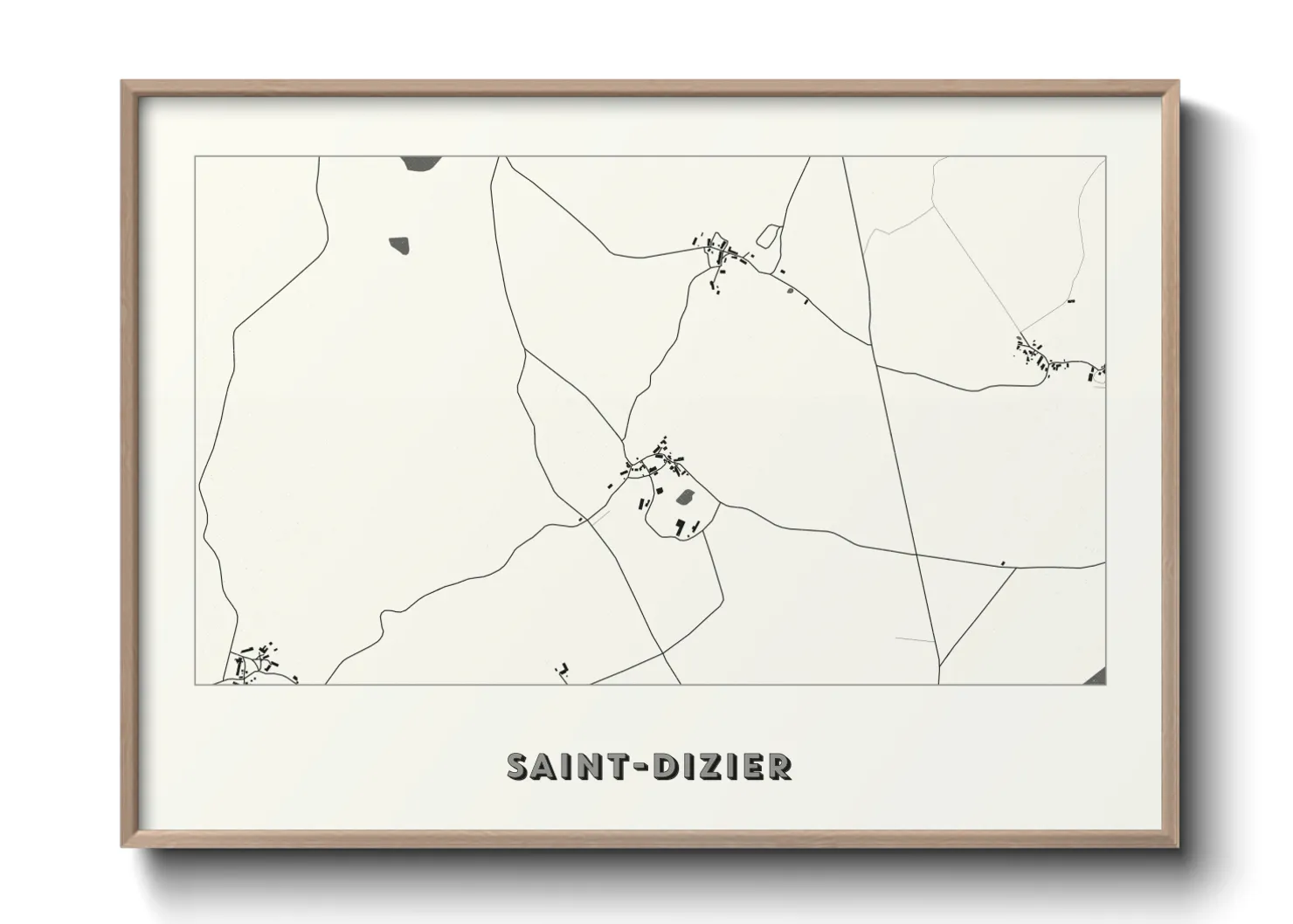 Une affiche de carte sur Saint-Dizier