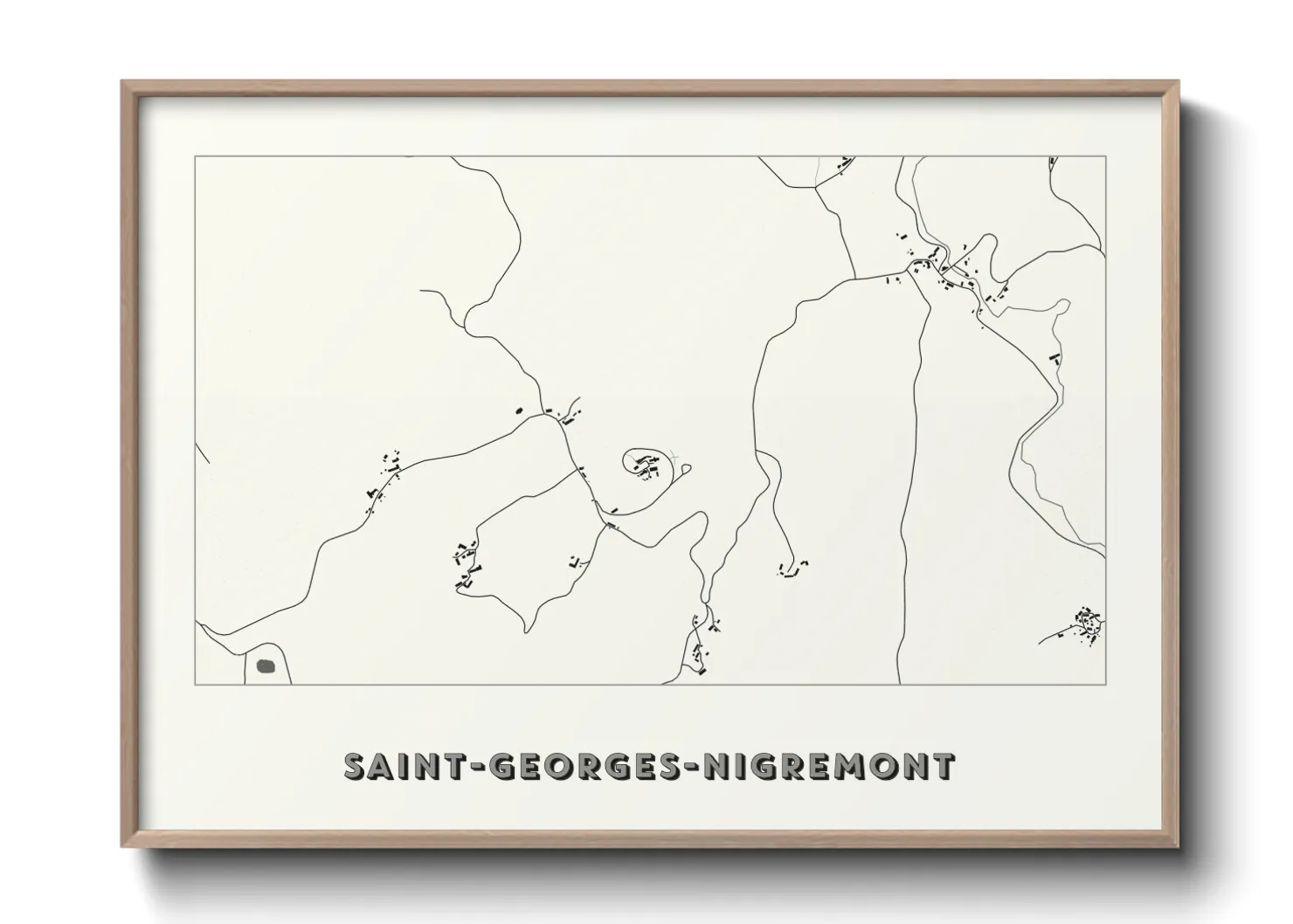 Une affiche de carte sur Saint-Georges-Nigremont
