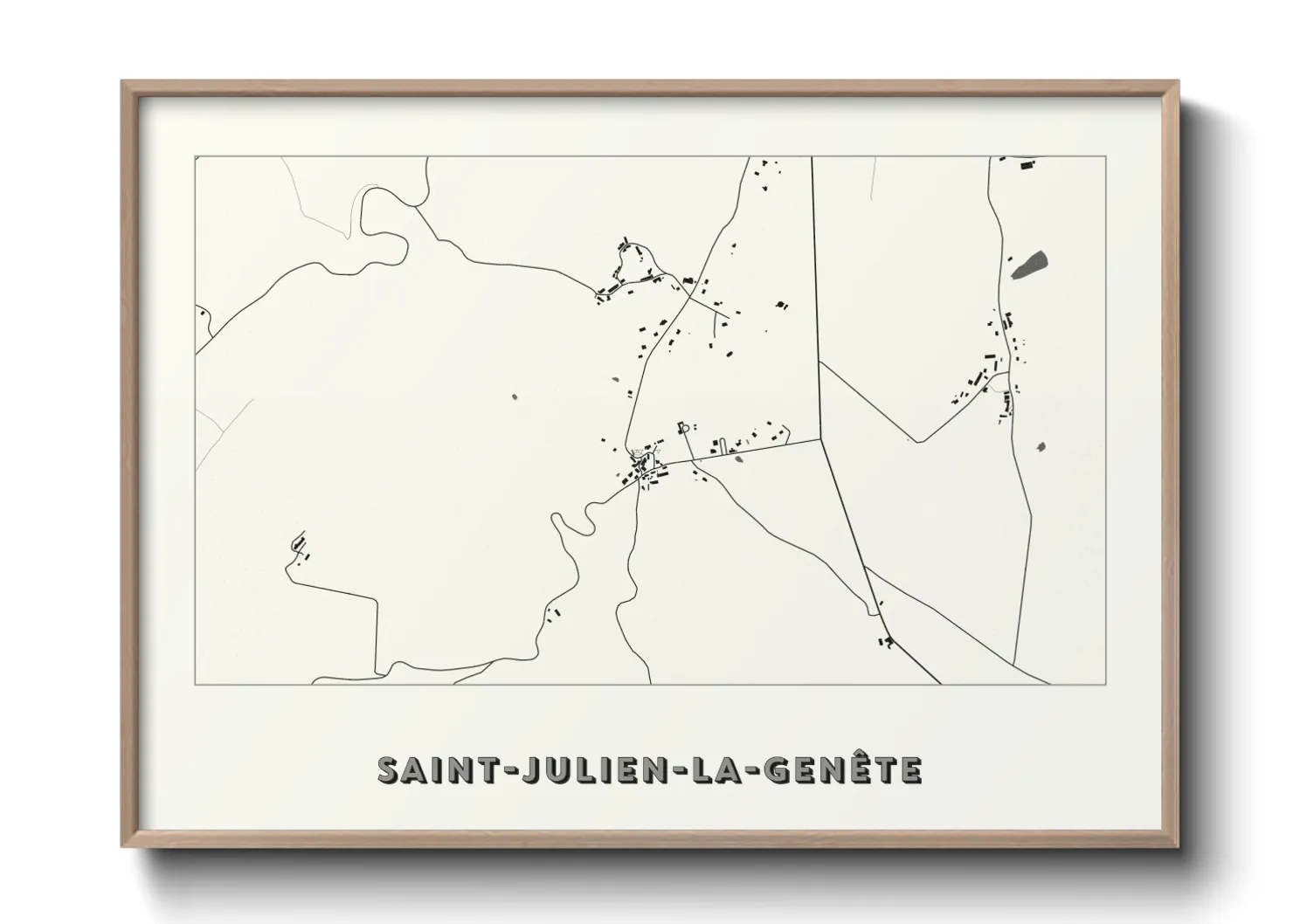 Une affiche de carte sur Saint-Julien-la-Genête