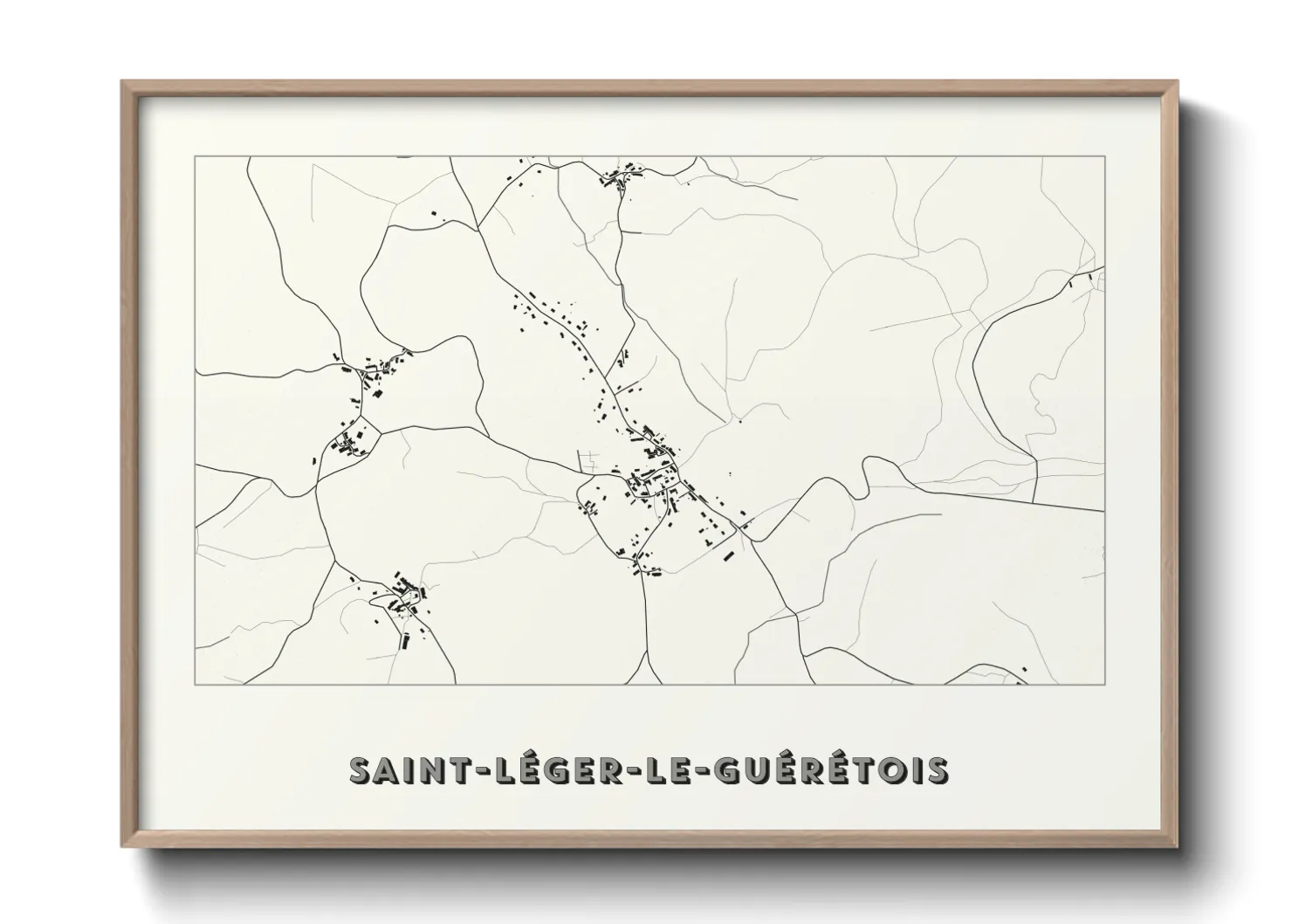 Une affiche de carte sur Saint-Léger-le-Guérétois