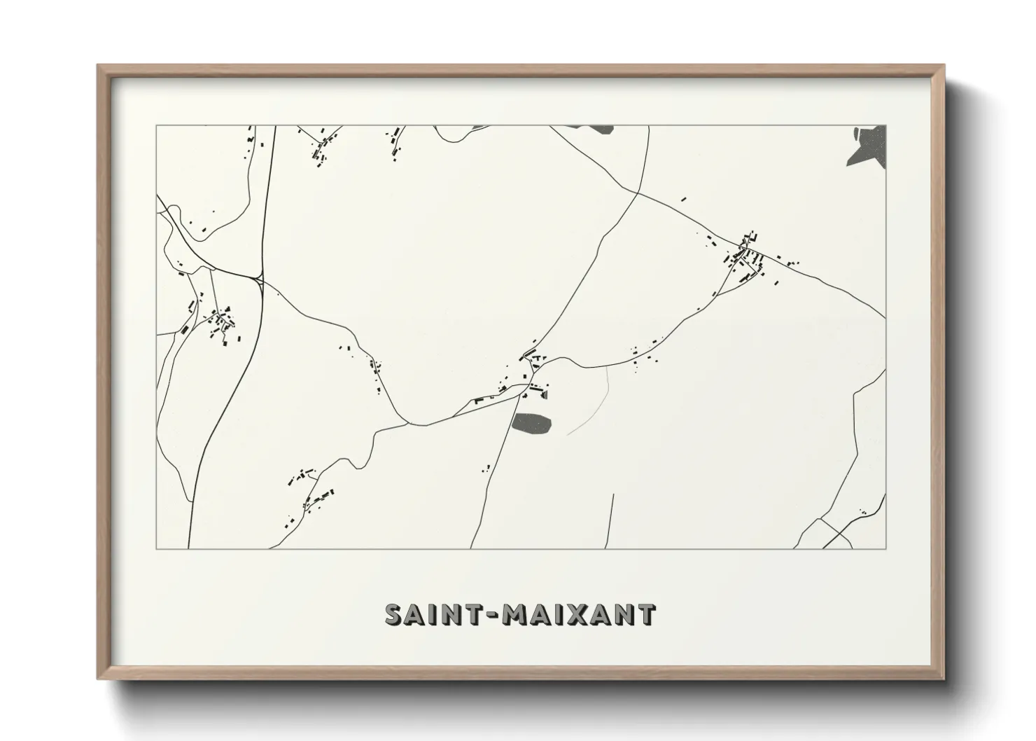 Une affiche de carte sur Saint-Maixant