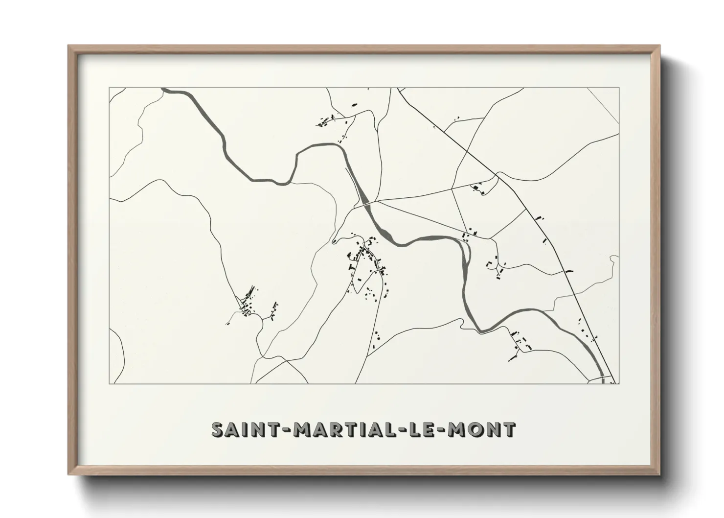 Une affiche de carte sur Saint-Martial-le-Mont