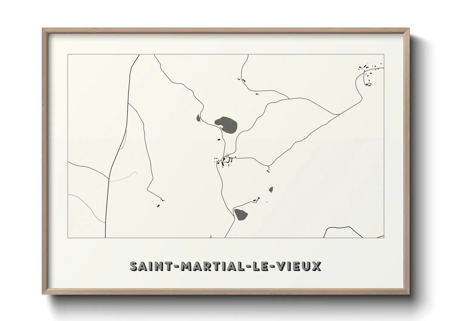 Une affiche de carte sur Saint-Martial-le-Vieux