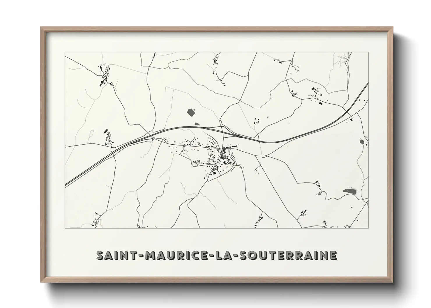 Une affiche de carte sur Saint-Maurice-la-Souterraine