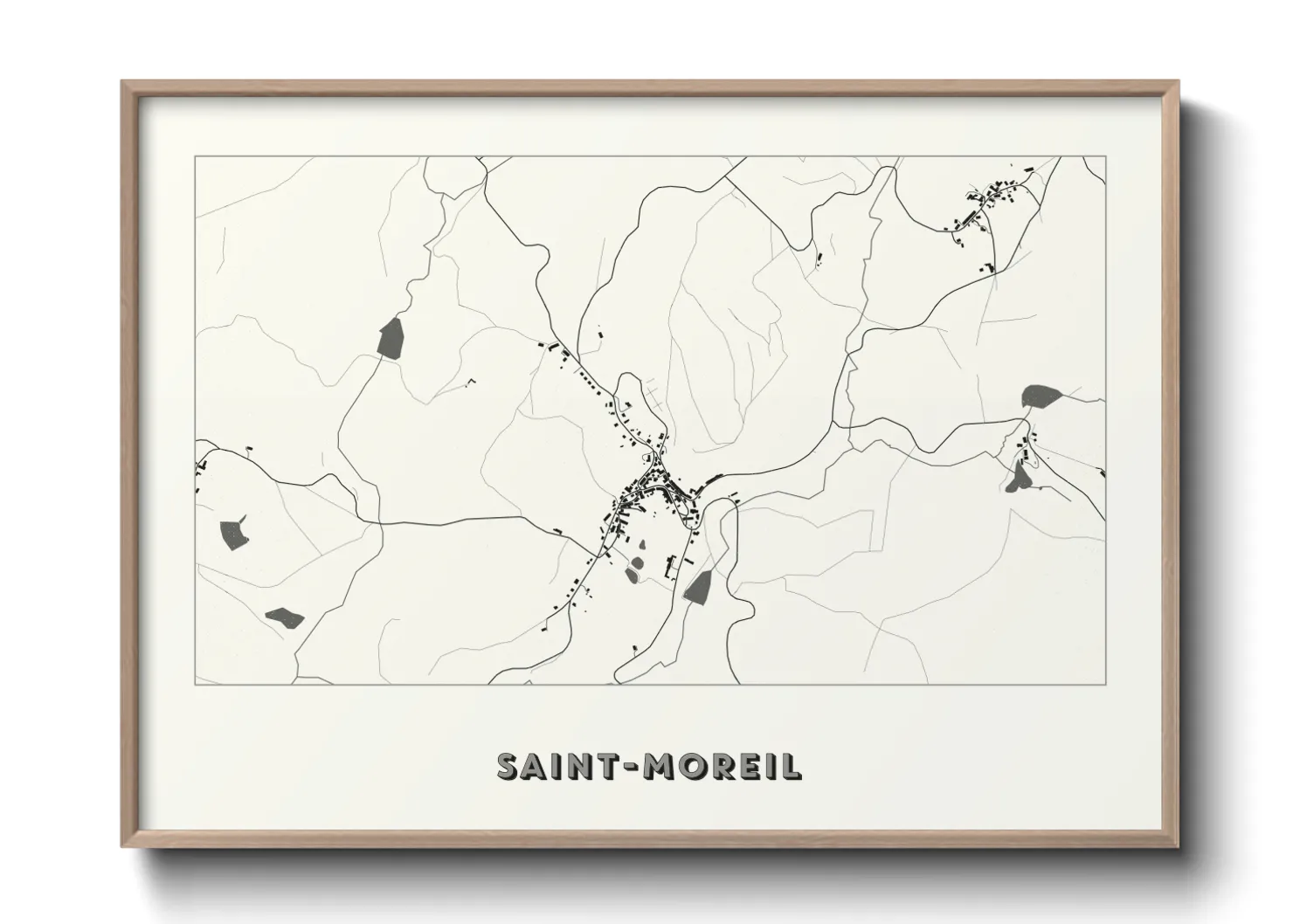 Une affiche de carte sur Saint-Moreil